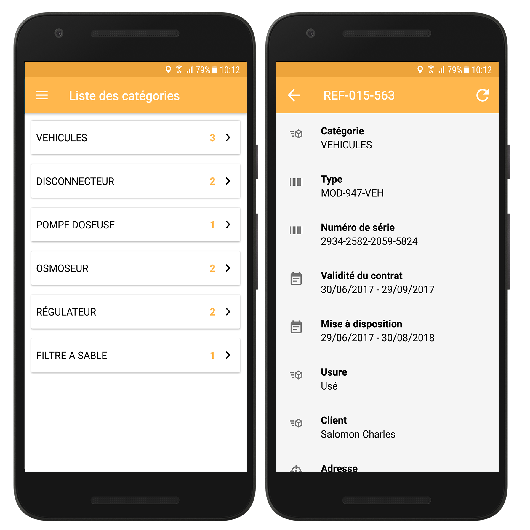 Accédez au liste de vos équipements directement depuis votre smartphone avec le logiciel de gestion de parc LOKATECH 