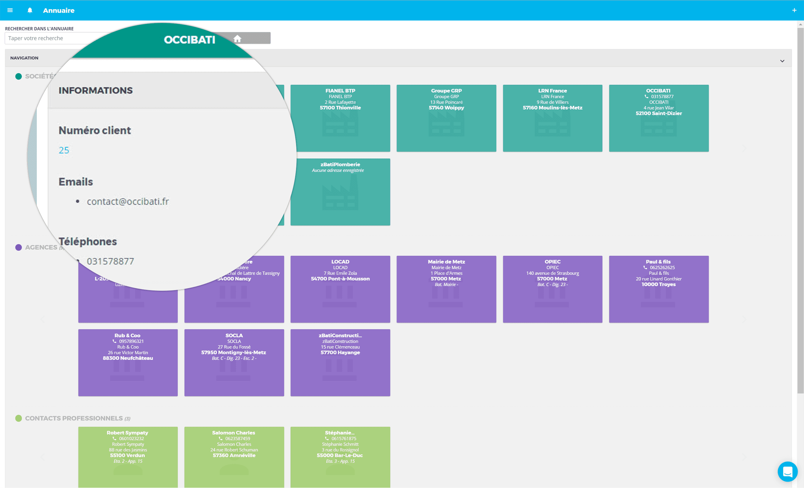 Ajout des organisations et agences dans l'annuaire SOLITECH