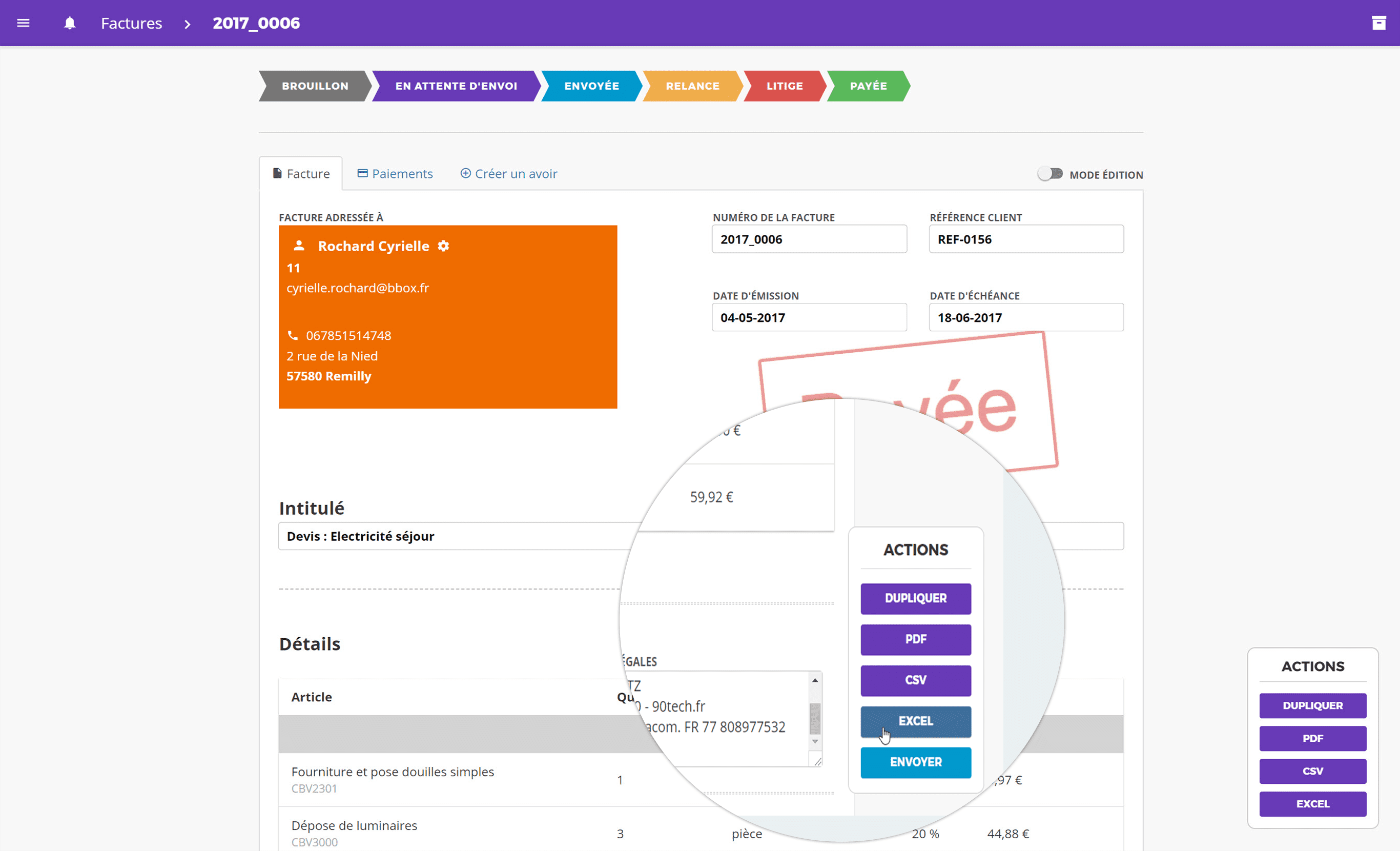 Export des données vers un fichier PDF avec SOLITECH