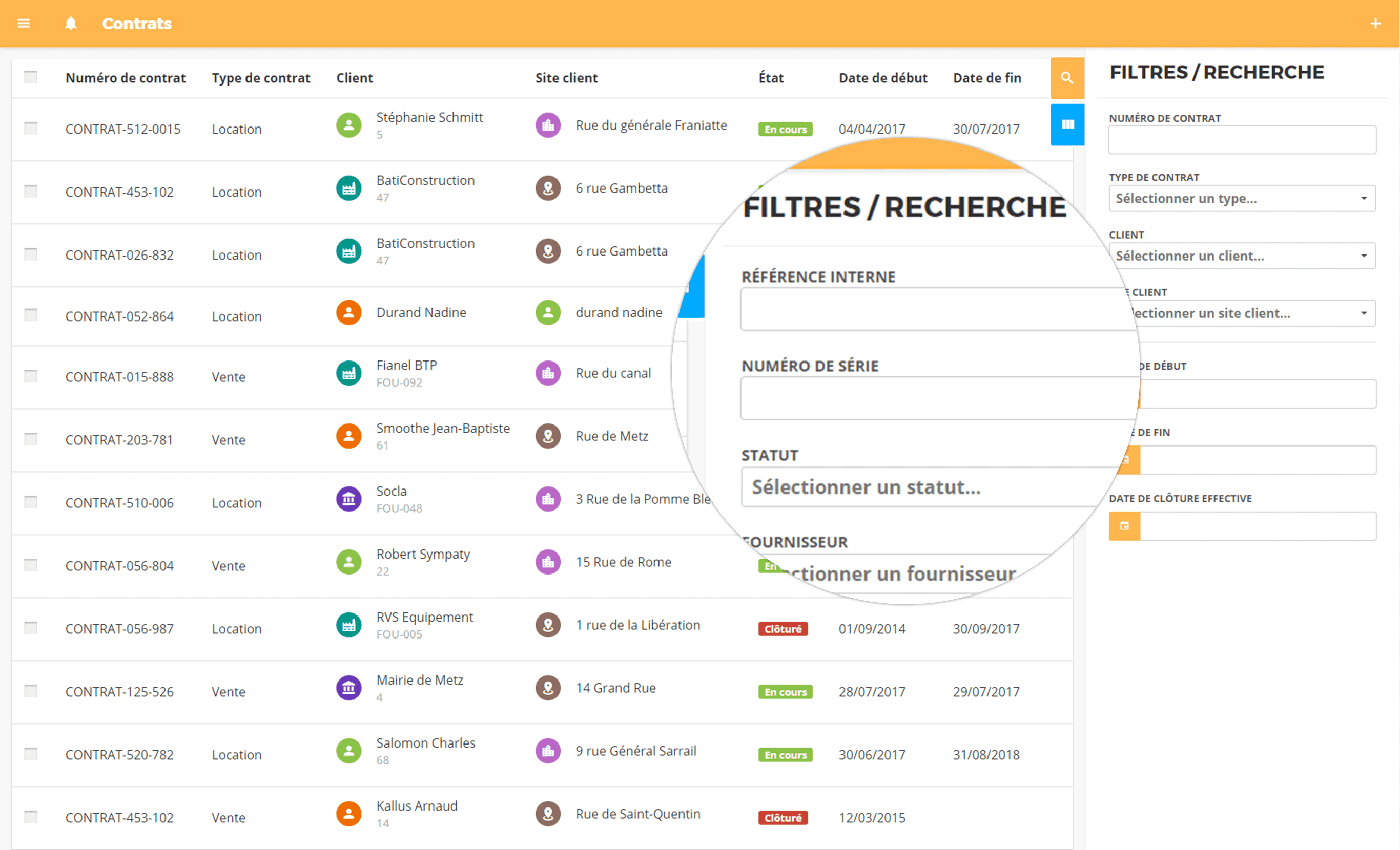 Recherche avancée pour vos contrats avec le logiciel de gestion de parc LOKATECH