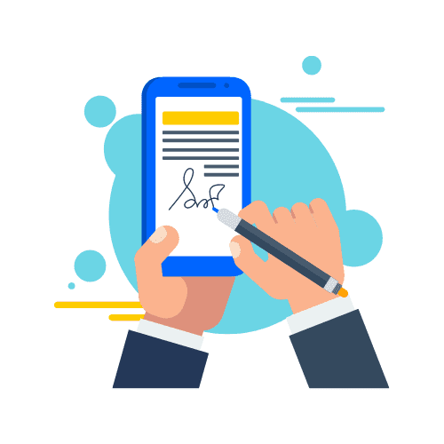 Signature éléctronique direct via l'application pour vos clients et salariés